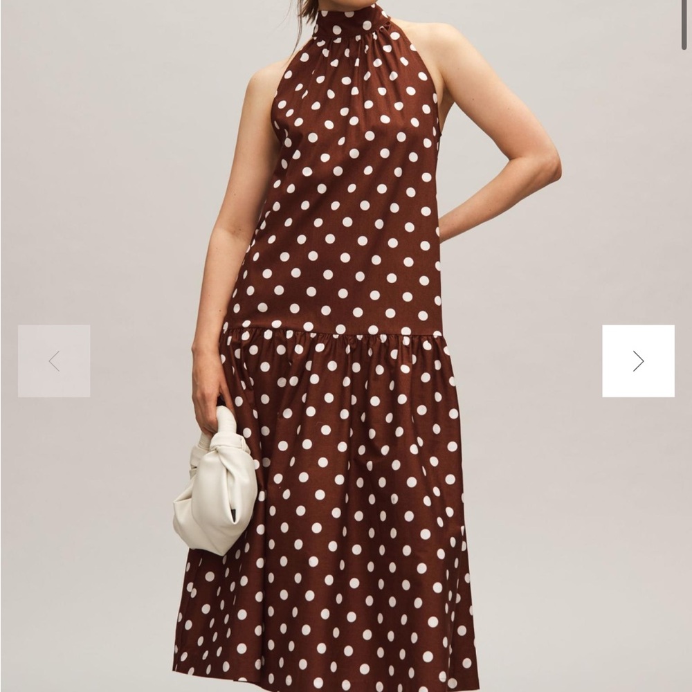 Maeve Halter drop-waist midi dress Anthropologie